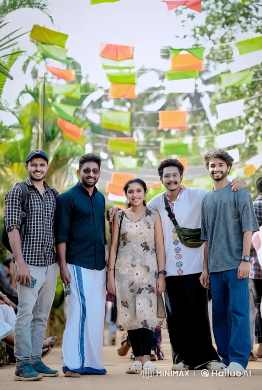 Five Friends Celebrate Outdoors in Live2D Animation – AI Generated Video | Hailuo AI