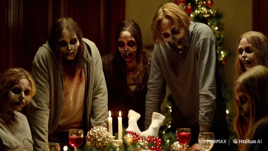 Zombies Gather Around Festive Christmas Table – AI Generated Video | Hailuo AI