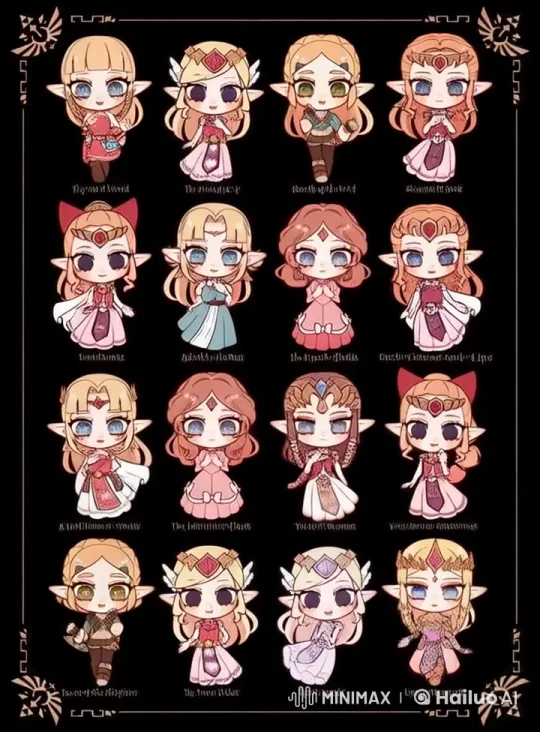 Chibi Zelda Characters: Vibrant Costumes, Playful Animations – AI Generated Video | Hailuo AI