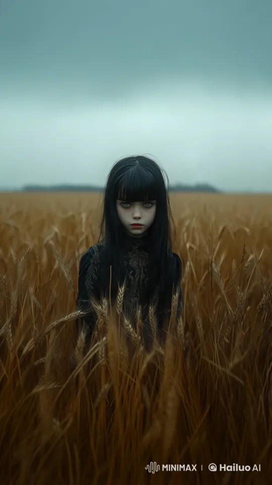 Solitary Girl in Swaying Wheat Field – AI Generated Video | Hailuo AI