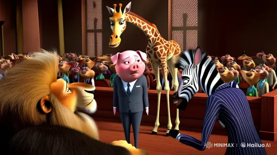 Anthropomorphic Courtroom Drama with Majestic Animals – AI Generated Video | Hailuo AI