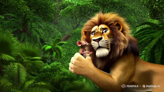 Lion and Mouse: A Dramatic Encounter in the Jungle – AI Generated Video | Hailuo AI
