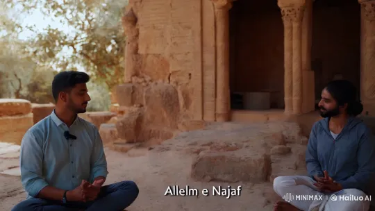 Contemplative Moment in Historic Shah e Najaf – AI Generated Video | Hailuo AI