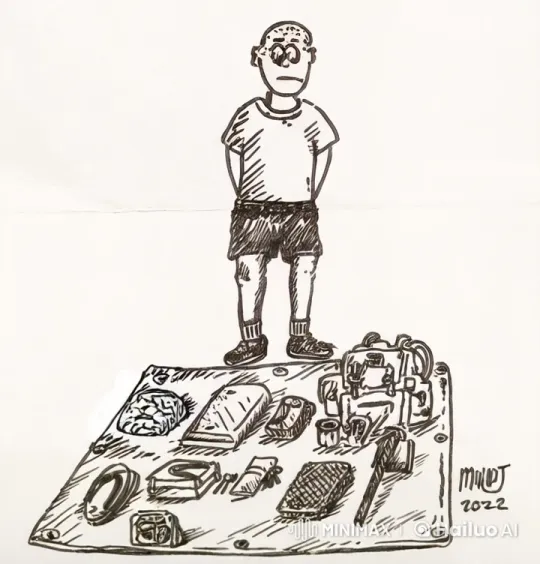 Anxious Man on Mat with Objects Display – AI Generated Video | Hailuo AI