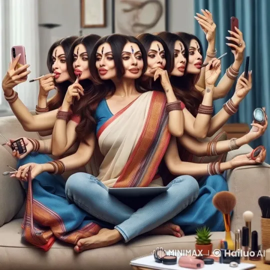 Woman Showcases Multitasking with Multiple Hands in Live2D Animation – AI Generated Video | Hailuo AI