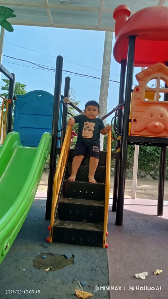 Young Boy Performs Kungfu on Play Structure – AI Generated Video | Hailuo AI