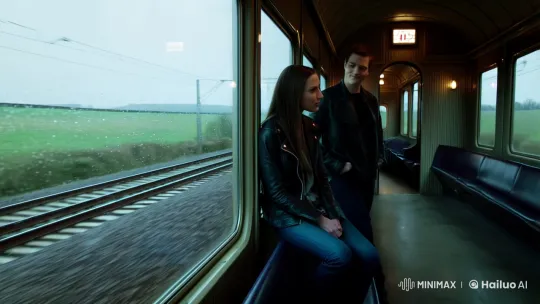 Aesthetic Cinematic Train Scene: Intimate Connection Unfolds – AI Generated Video | Hailuo AI
