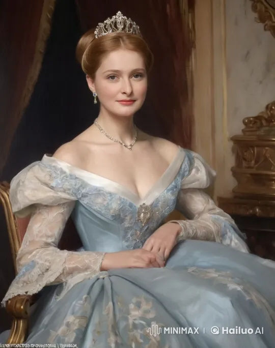 Regal Woman in Luxurious Gown and Tiara – AI Generated Video | Hailuo AI