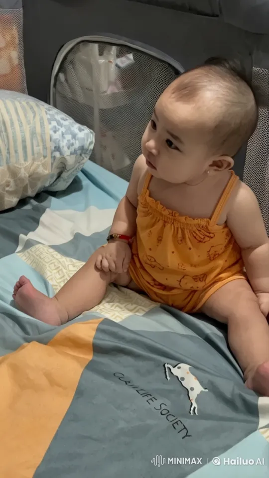 Baby's Joyful Martial Arts Moves on Bed – AI Generated Video | Hailuo AI