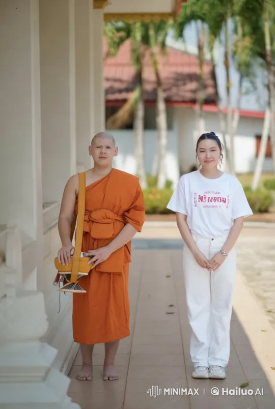 Monk and Woman Engage in Intense Martial Arts Fight in Temple Setting – AI Generated Video | Hailuo AI
