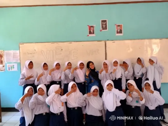 Live2D Animated Video of Hijabi Students Performing Kung Fu in Classroom – AI Generated Video | Hailuo AI