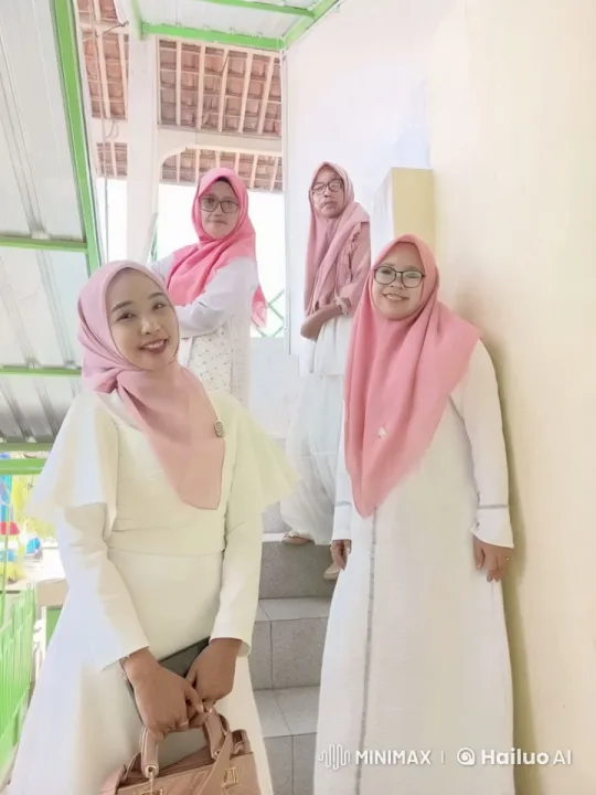 Four Women in White Dresses Perform Kungfu on Staircase – AI Generated Video | Hailuo AI