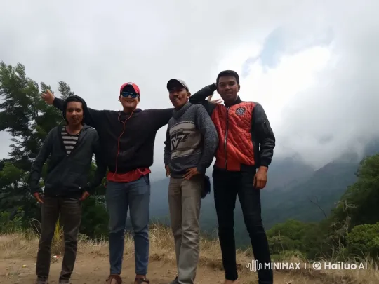 Four Friends Dance Joyously on Mountain Hill in Live2D Animation – AI Generated Video | Hailuo AI