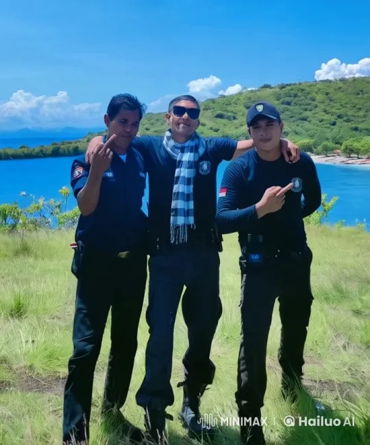 Men in Uniform Walk Towards Camera in Scenic Setting – AI Generated Video | Hailuo AI