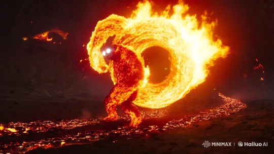 Fiery Anomaly: A Chaotic, Aesthetic Force in a High-Tension Scene – AI Generated Video | Hailuo AI