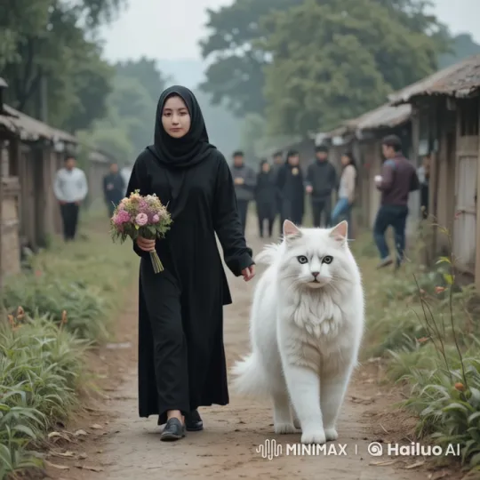 Peaceful Village Walk with Flowers and Dog – AI Generated Video | Hailuo AI