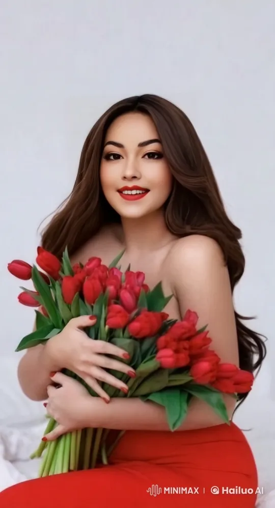 Peaceful Girl with Tulips in Serene Live2D Animation – AI Generated Video | Hailuo AI