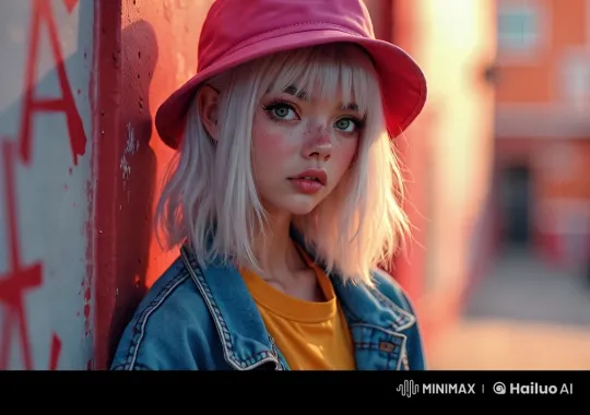 Golden Hour Portrait of Person in Vibrant Attire – AI Generated Video | Hailuo AI
