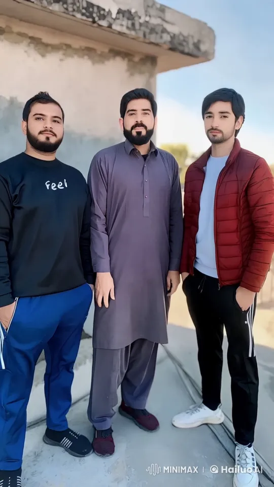 Three Men Engage in a Coordinated Kung Fu Fight on a Rooftop – AI Generated Video | Hailuo AI