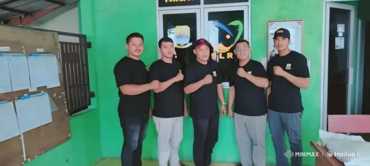 Five Men in Unity Pose in Vibrant Office Setting – AI Generated Video | Hailuo AI