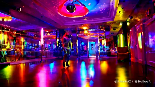 Vibrant Disco Dancer in Photorealistic Scene – AI Generated Video | Hailuo AI