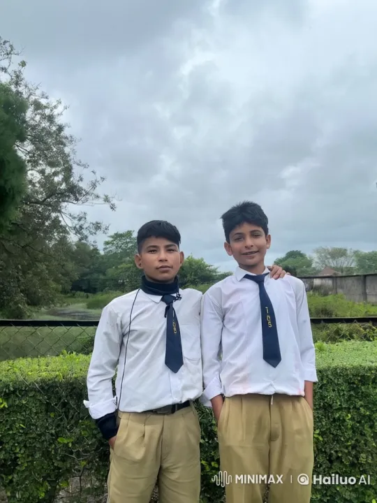 Boys Share Friendship and Affection in Overcast Setting – AI Generated Video | Hailuo AI