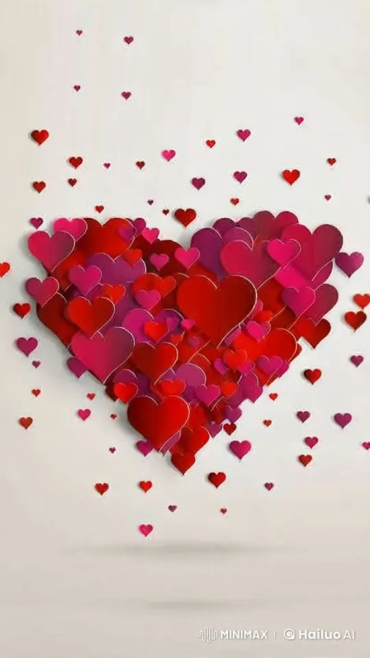 Hearts Forming 'M' in Dreamy, Whimsical Animation – AI Generated Video | Hailuo AI