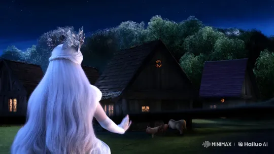 Witch Protects Village from Shadow's Terror at Night – AI Generated Video | Hailuo AI