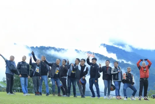 Live2D Animated Group Performs Energetic Kungfu in Scenic Mountains – AI Generated Video | Hailuo AI