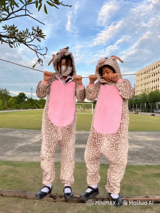 Children in Deer Onesies Perform Playful Kung-Fu – AI Generated Video | Hailuo AI
