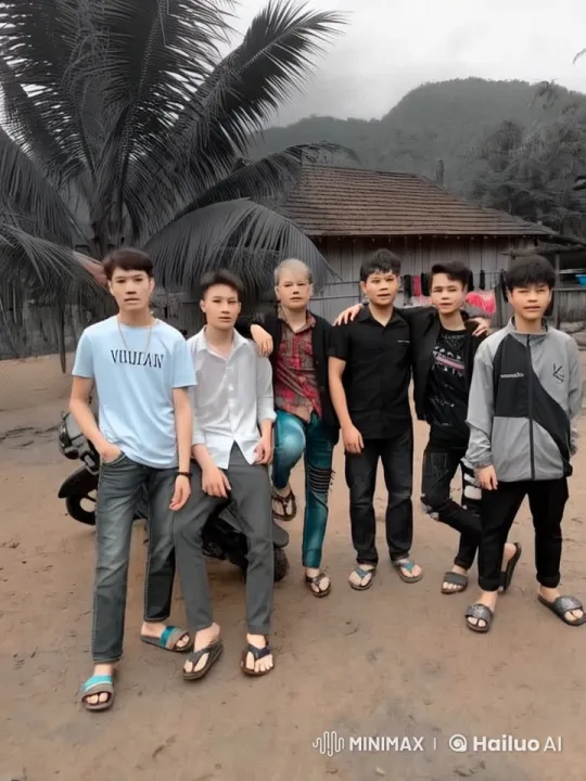Group of Friends Enjoying Playful Moments Under a Palm Tree – AI Generated Video | Hailuo AI