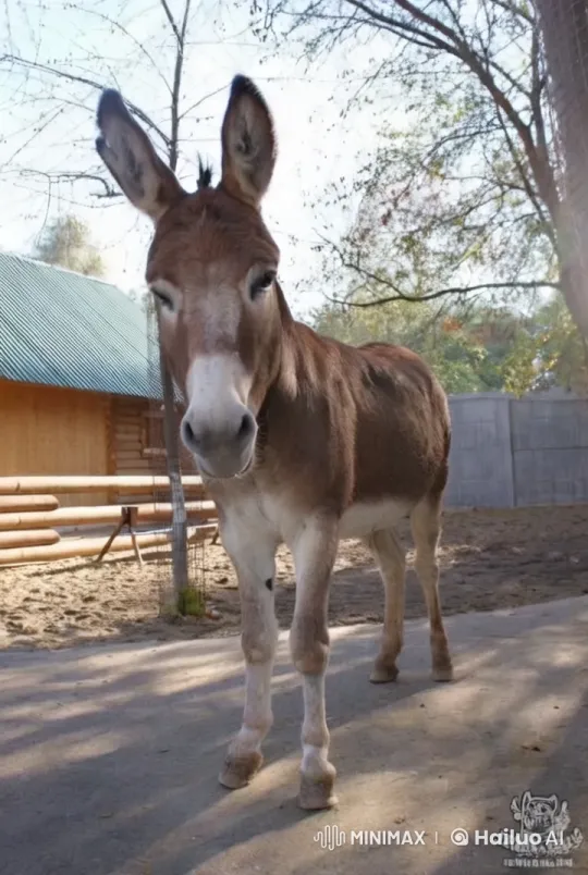 Donkey Asserts Its Space with Gentle Nudges – AI Generated Video | Hailuo AI