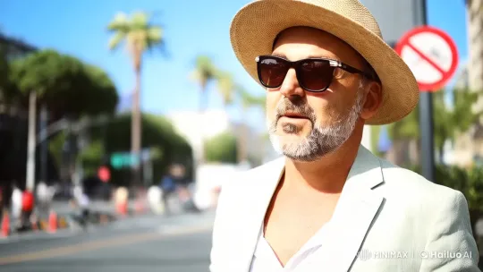 Stylish Man Reflects in Urban Setting – AI Generated Video | Hailuo AI