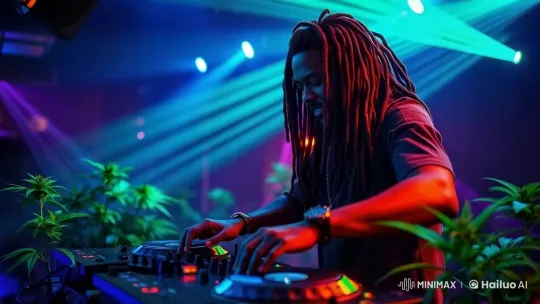 Rasta DJ Enchants Nightclub with Rhythmic Mastery – AI Generated Video | Hailuo AI