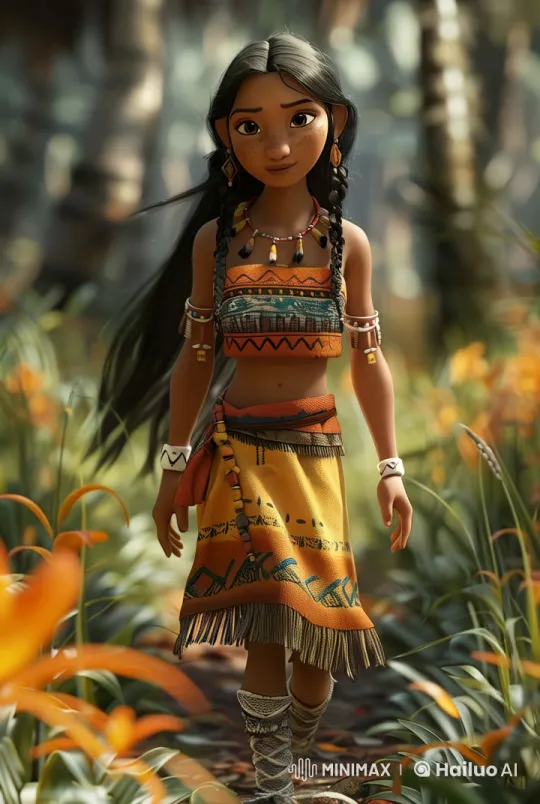 Graceful Woman in Vibrant Forest Path Live2D Animation – AI Generated Video | Hailuo AI