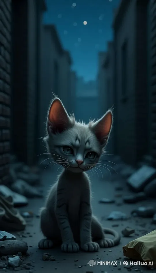 Stray Cat's Struggle in Rainy Alley: A Live2D Animation – AI Generated Video | Hailuo AI