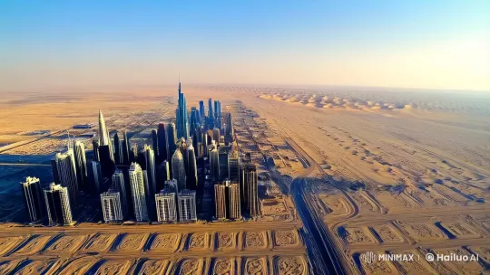 Dubai Aerials and High-Fashion Desert Photoshoot – AI Generated Video | Hailuo AI