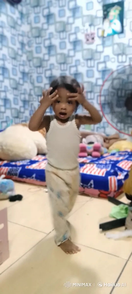 Child Practicing Kungfu in Colorful Bedroom – AI Generated Video | Hailuo AI