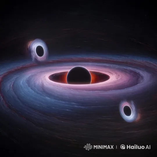 Cosmic Ballet: Black Holes' Dynamic Dance – AI Generated Video | Hailuo AI