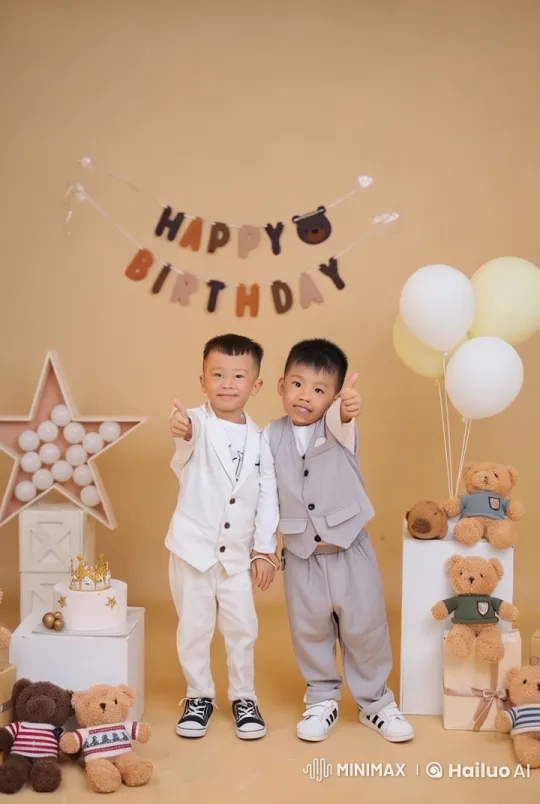 Boys Celebrate Birthday with Kung Fu Fun in Live2D Animation – AI Generated Video | Hailuo AI