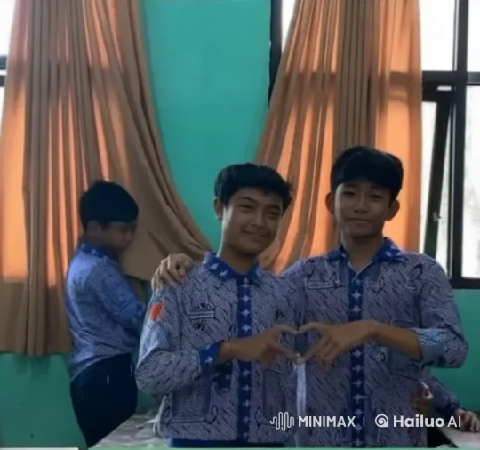 Boys Share Affection and Friendship in Animated Classroom Scene – AI Generated Video | Hailuo AI