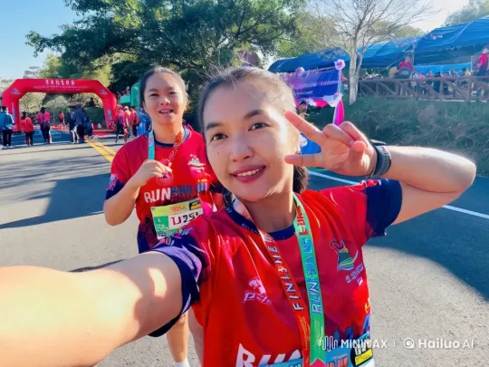Marathon Runners Celebrate with Kung Fu Performance – AI Generated Video | Hailuo AI