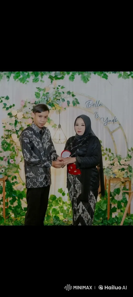 Bella and Yudi's Elegant Romantic Stance in a Floral Setting – AI Generated Video | Hailuo AI