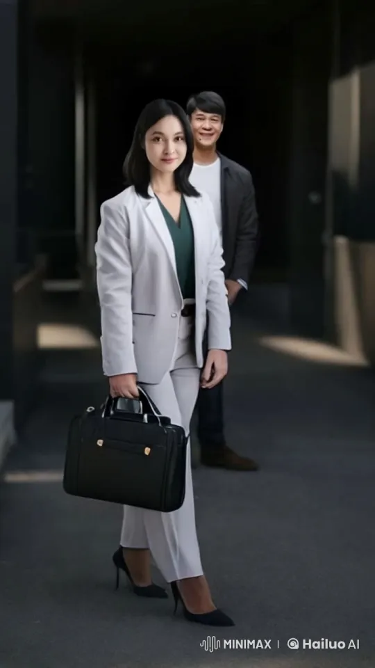 Professional Couple Walks Through Dramatic Explosion – AI Generated Video | Hailuo AI
