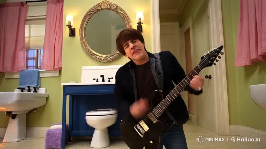 Young Man's Surreal Melodramatic Fit and Musical Chaos – AI Generated Video | Hailuo AI