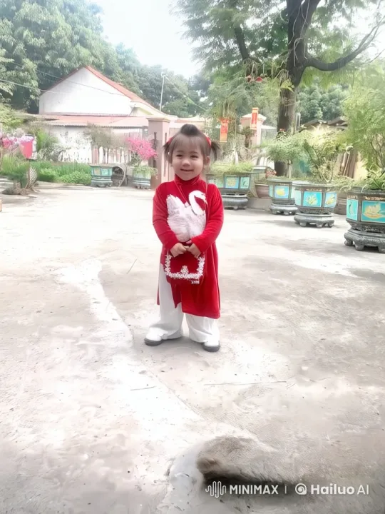 Child Demonstrates Energetic Kung Fu Moves in Vibrant Courtyard – AI Generated Video | Hailuo AI