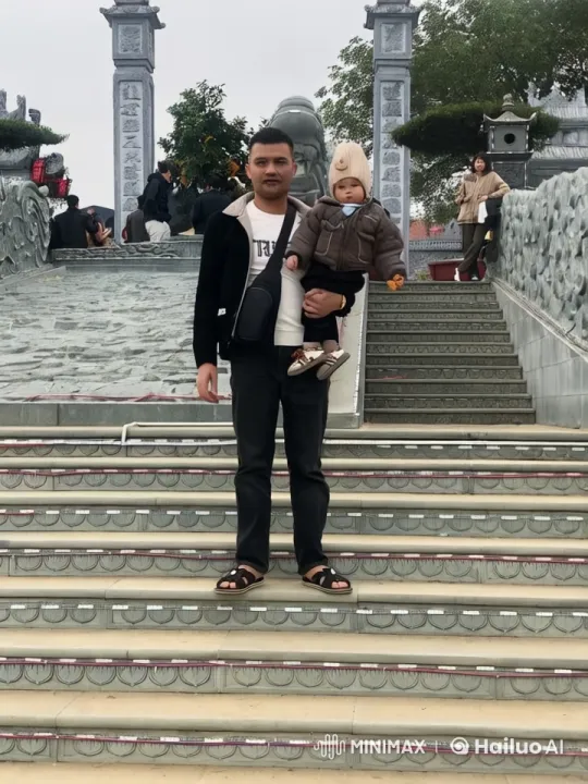 Man and Child Perform Dynamic Kung Fu on Staircase – AI Generated Video | Hailuo AI