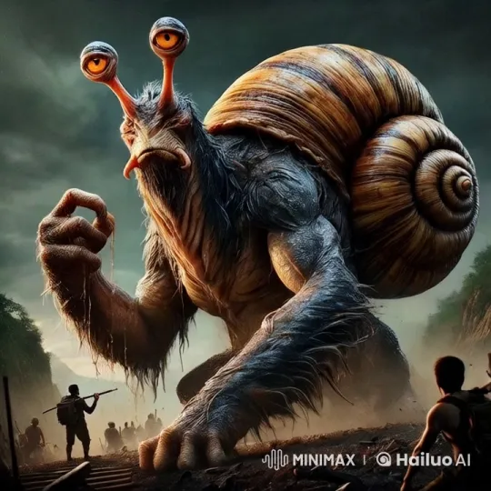 Giant Mutant Snail Menaces Humans in Post-Apocalyptic World – AI Generated Video | Hailuo AI