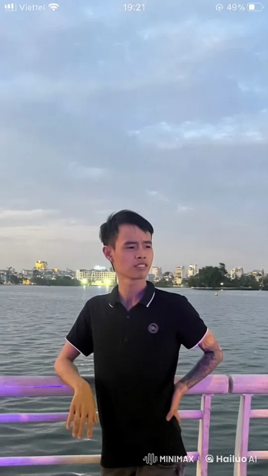 Dynamic Martial Arts Display by City Waterfront at Sunset – AI Generated Video | Hailuo AI