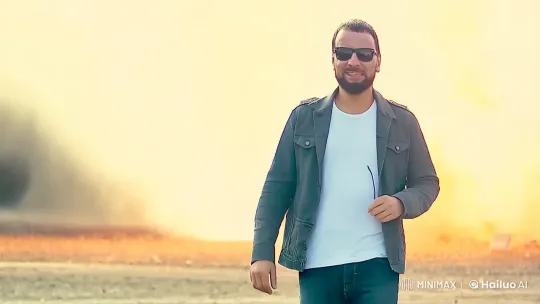 Man Walks Calmly Amidst Dramatic Explosion – AI Generated Video | Hailuo AI